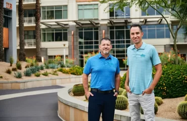 Encore Landscape Management owners Juan Hernandez (left) and Mike DiFabbio founded their Phoenix-based commercial landscaping company in 2019, and experienced exponential growth during the pandemic.